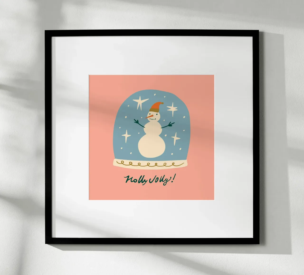 Happy Christmas No 09 poster con telaio in legno da treechild