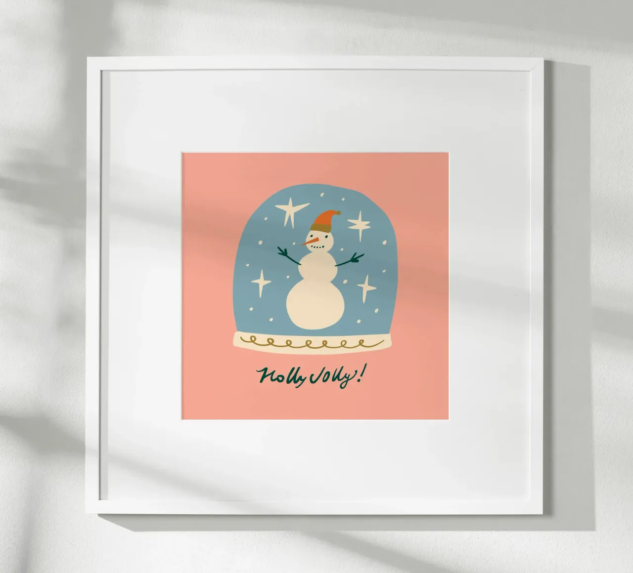 Happy Christmas No 09 poster con telaio in legno da treechild