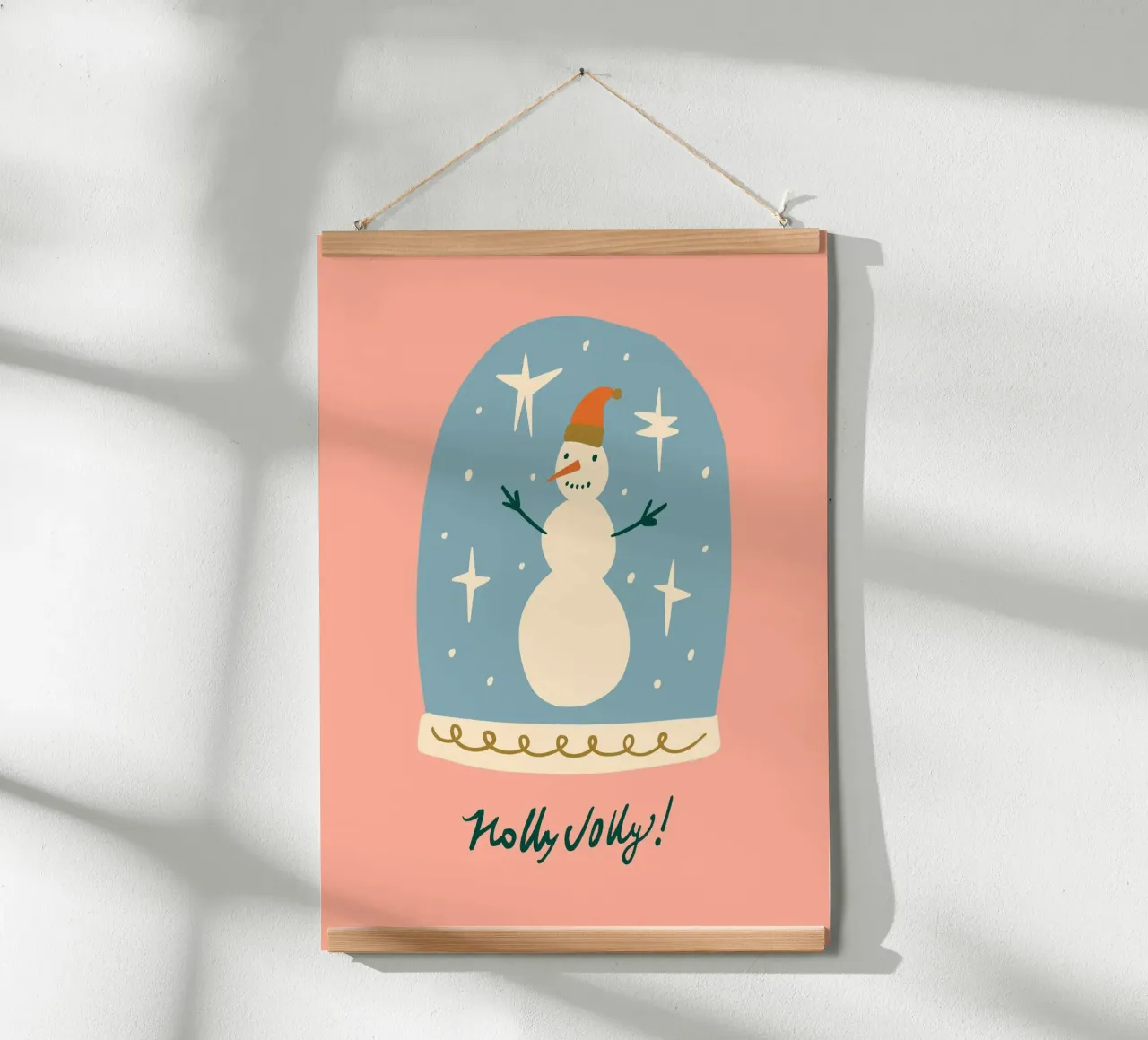 Happy Christmas No 09 poster con telaio in legno da treechild