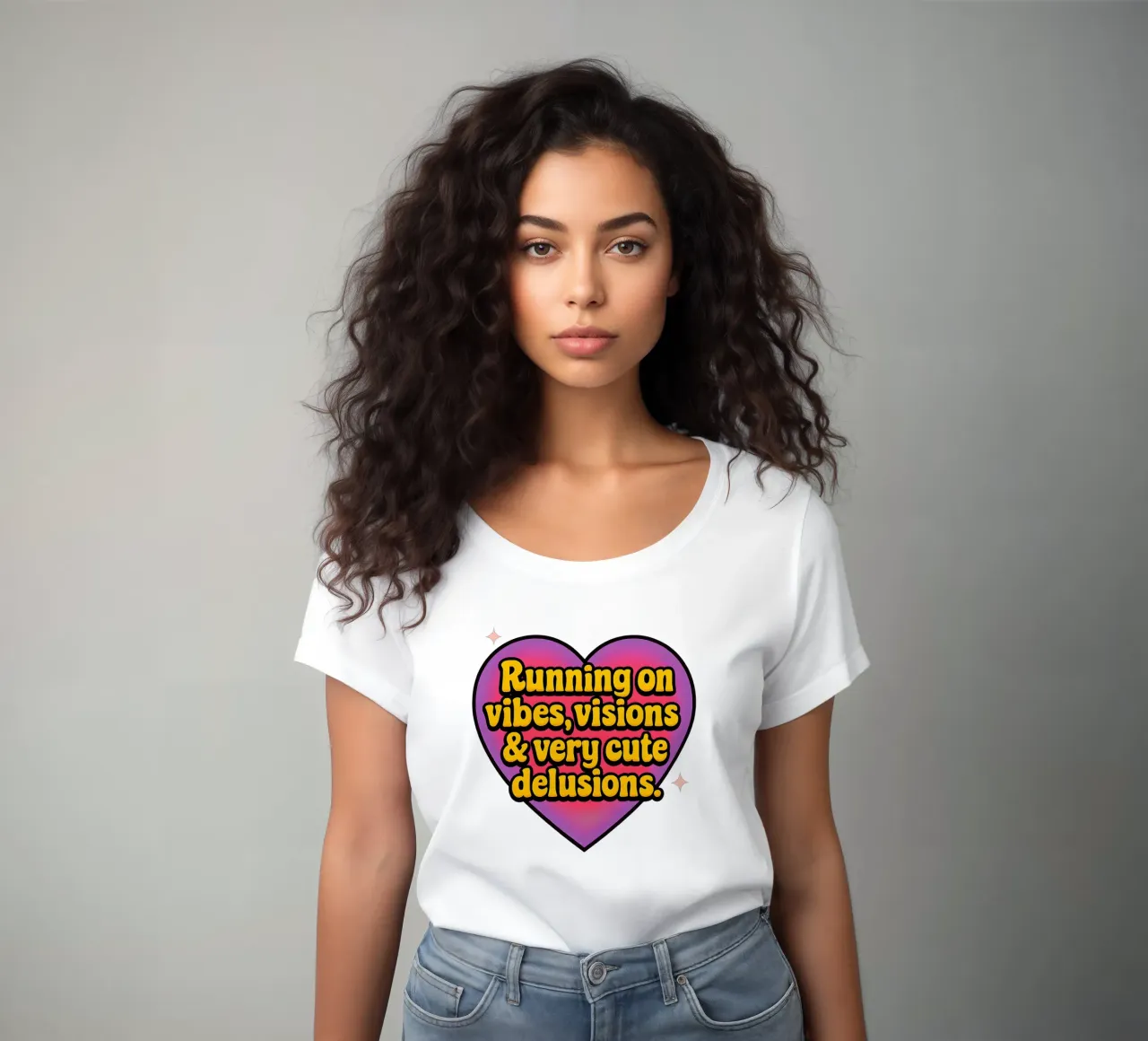 Running on Vibes, Visions en Very Cute Delusions t-shirt da donna da Marie Rosedale