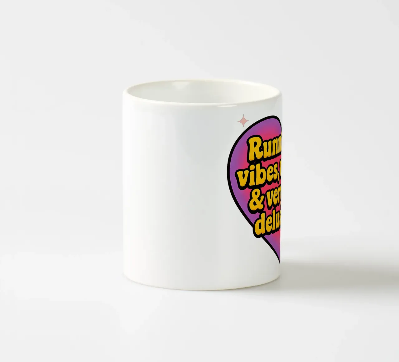 Running on Vibes, Visions en Very Cute Delusions tazza in ceramica da Marie Rosedale