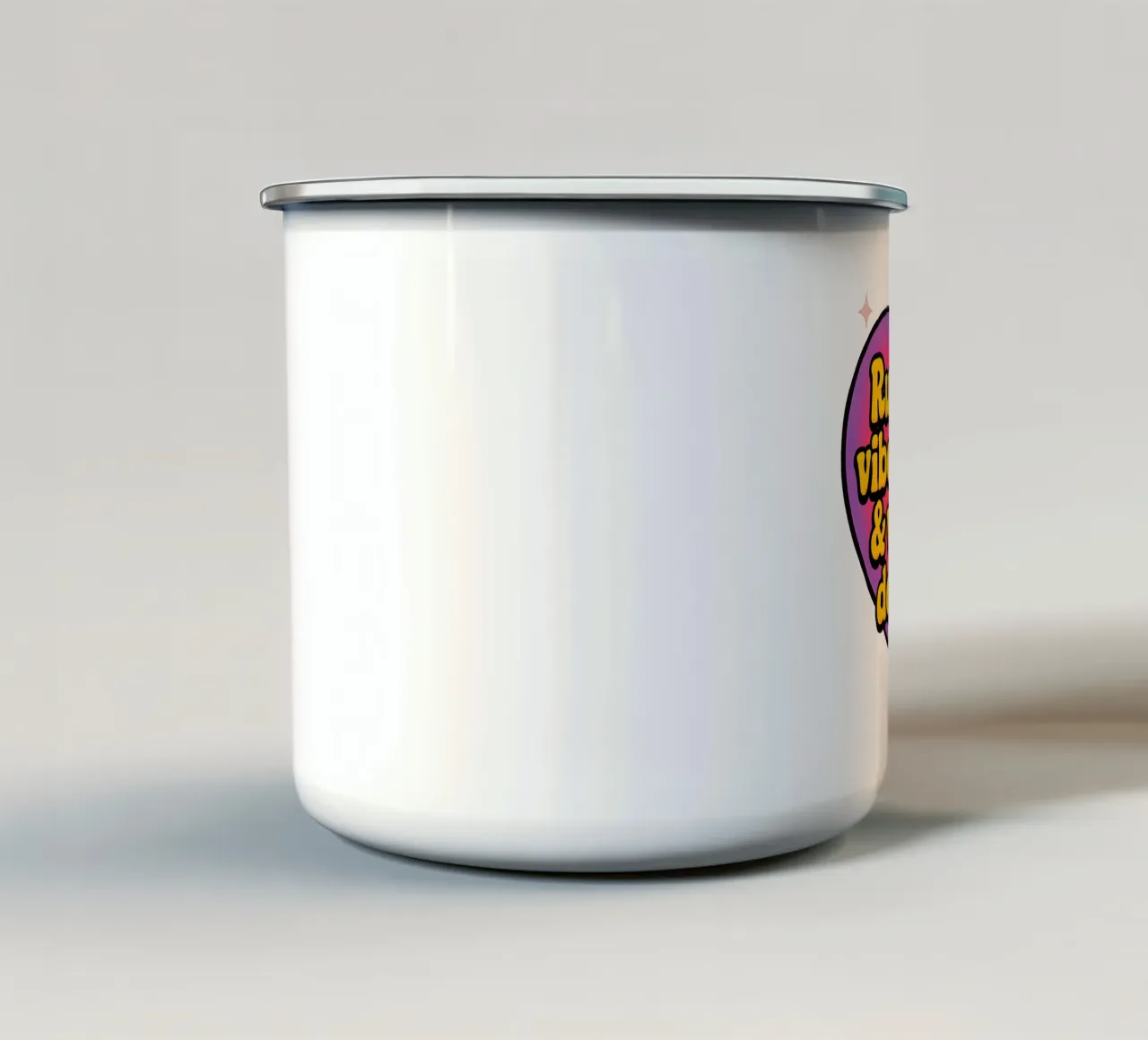 Running on Vibes, Visions en Very Cute Delusions tazza in smalto da Marie Rosedale