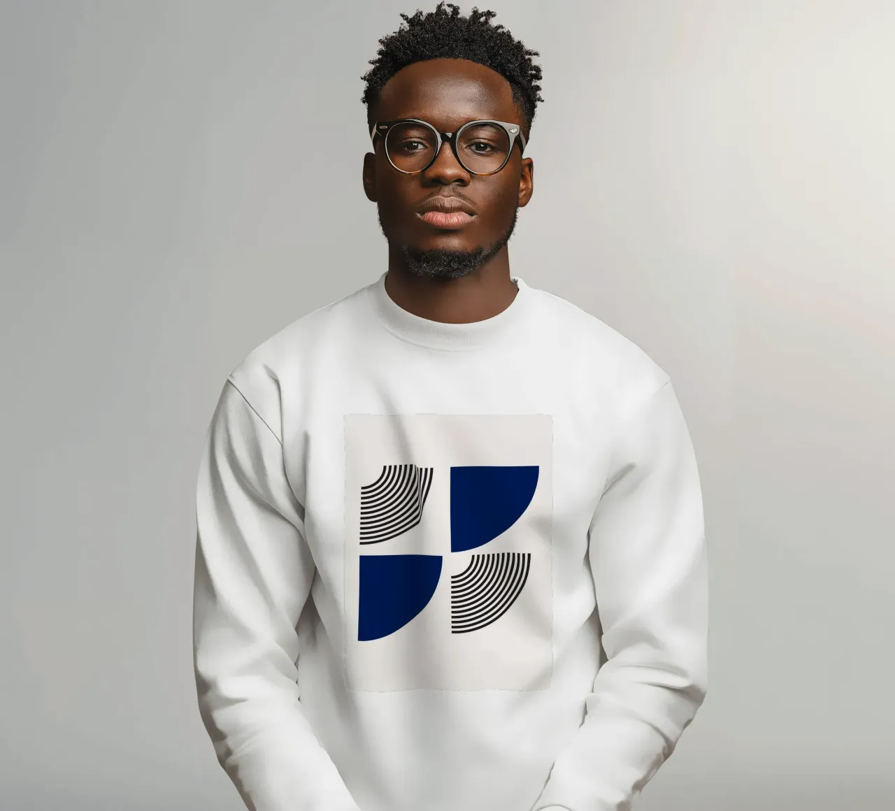 Segmenti di cerchio Bauhaus - Navy & Line Art felpa da Studio Vibe
