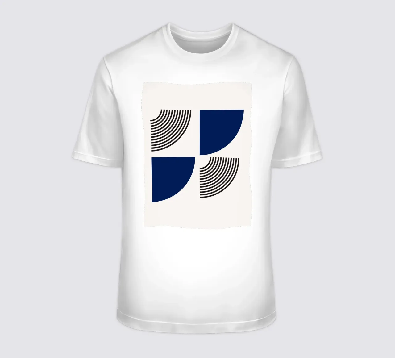 Segmenti di cerchio Bauhaus - Navy & Line Art t-shirt da Studio Vibe