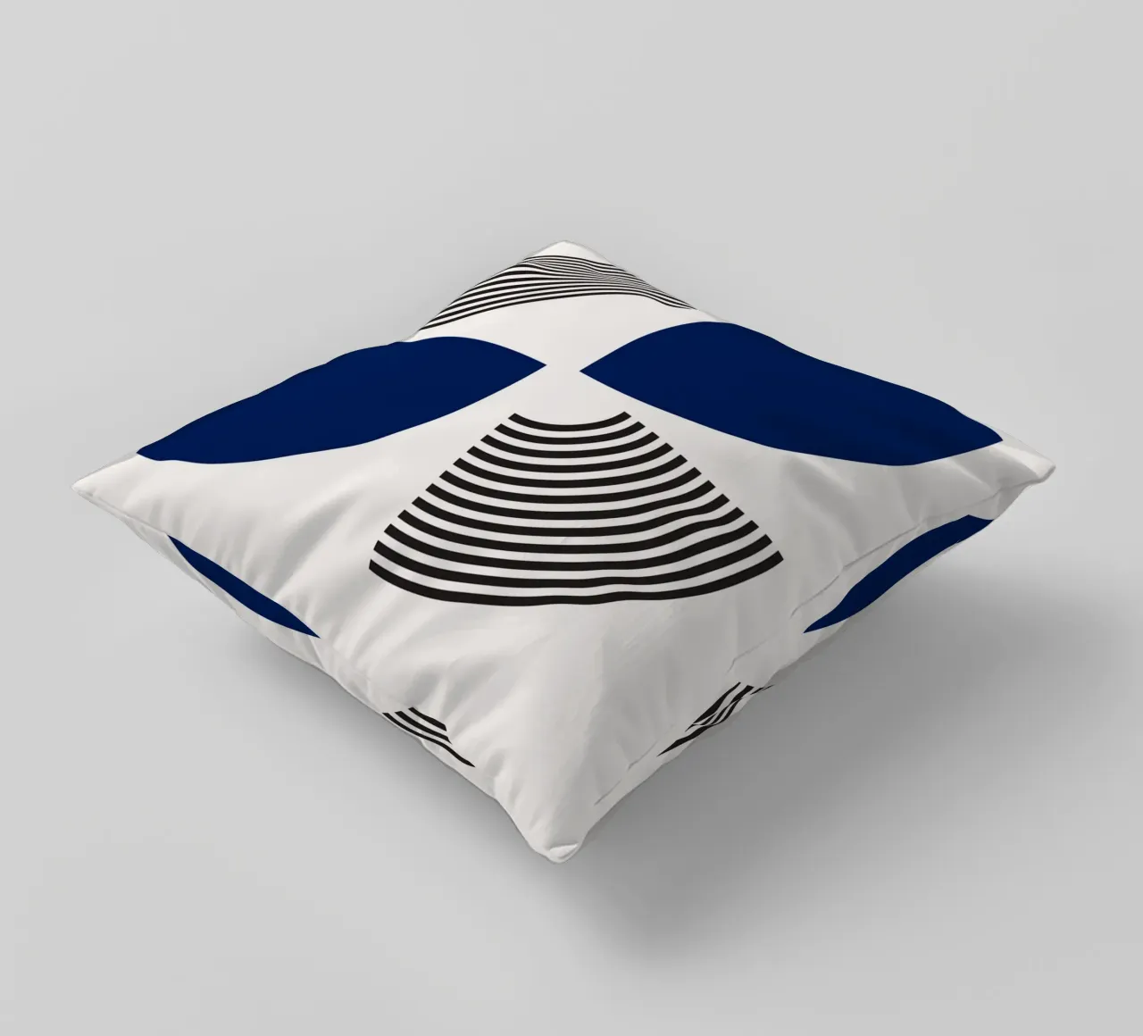 Segmenti di cerchio Bauhaus - Navy & Line Art cuscino da Studio Vibe