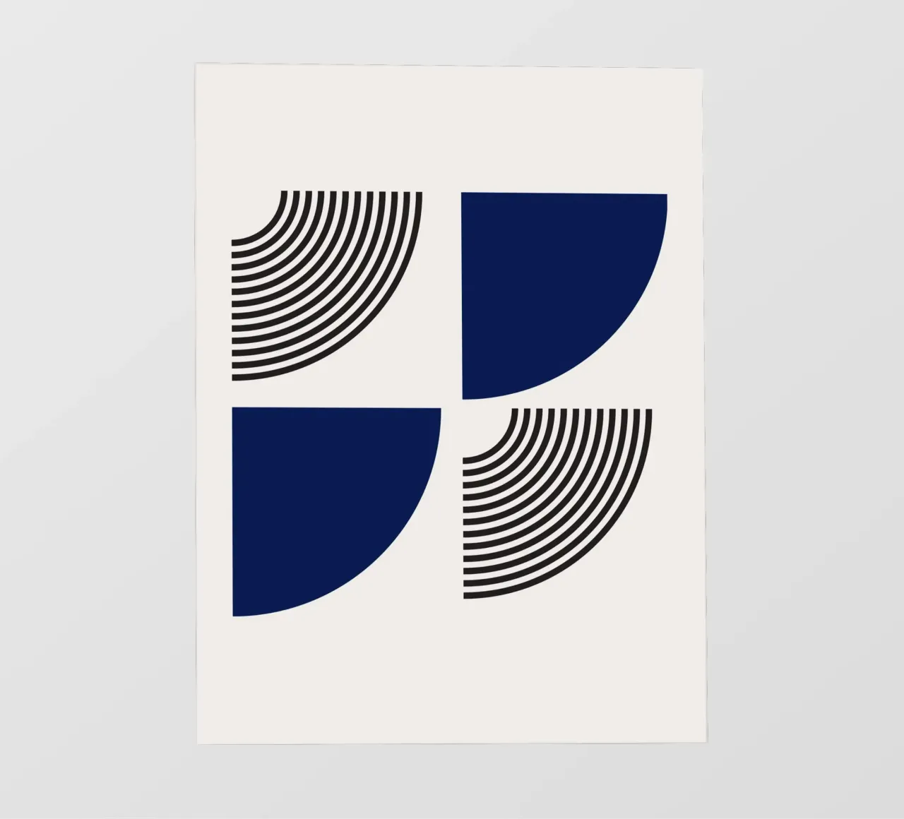 Segmenti di cerchio Bauhaus - Navy & Line Art telo in pvc da Studio Vibe