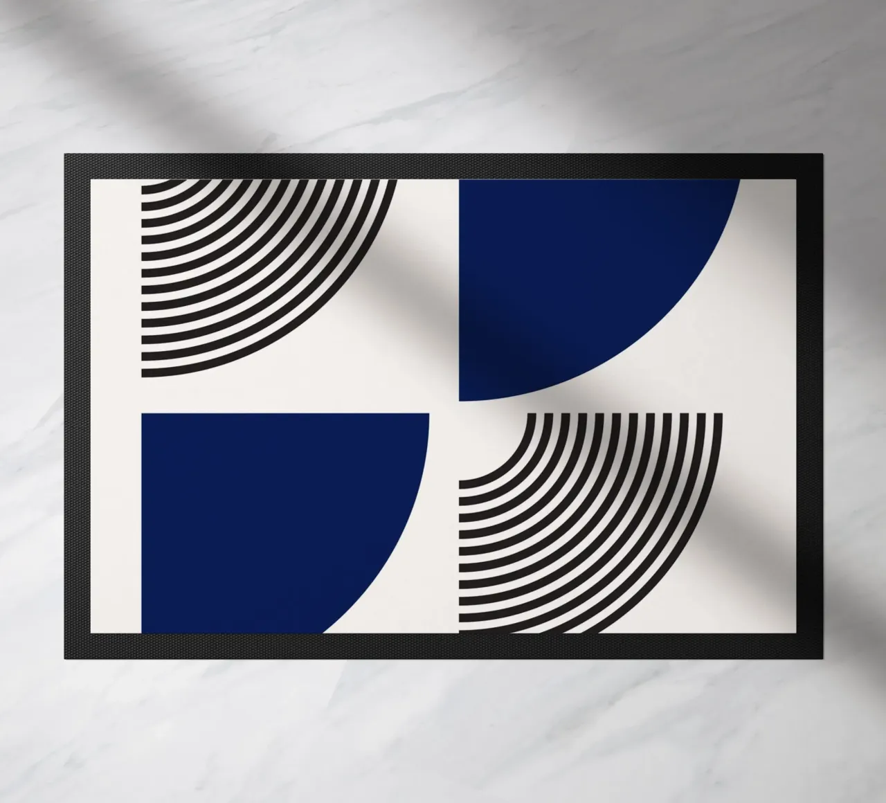 Segmenti di cerchio Bauhaus - Navy & Line Art zerbino da Studio Vibe