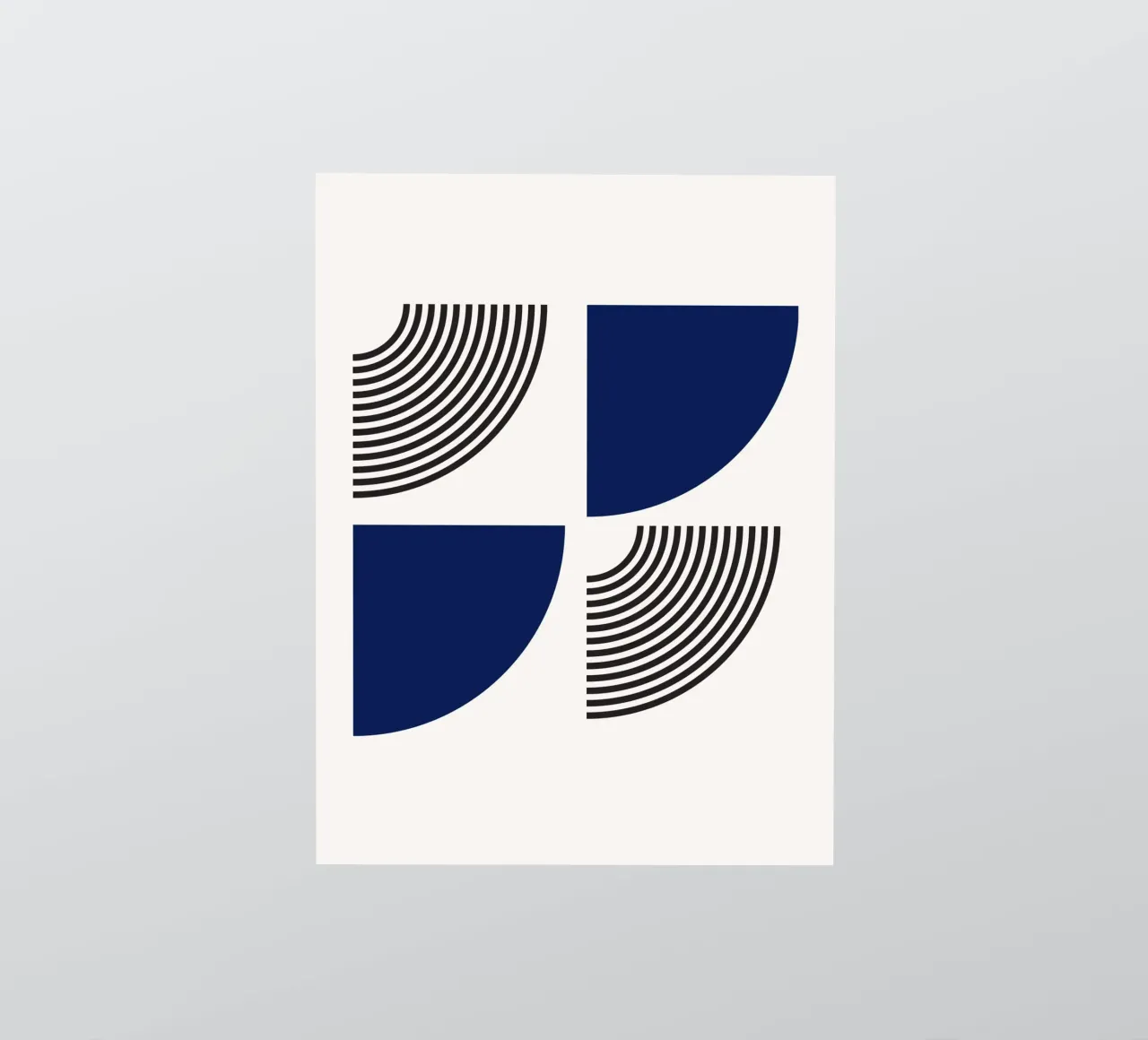Segmenti di cerchio Bauhaus - Navy & Line Art adesivo da Studio Vibe