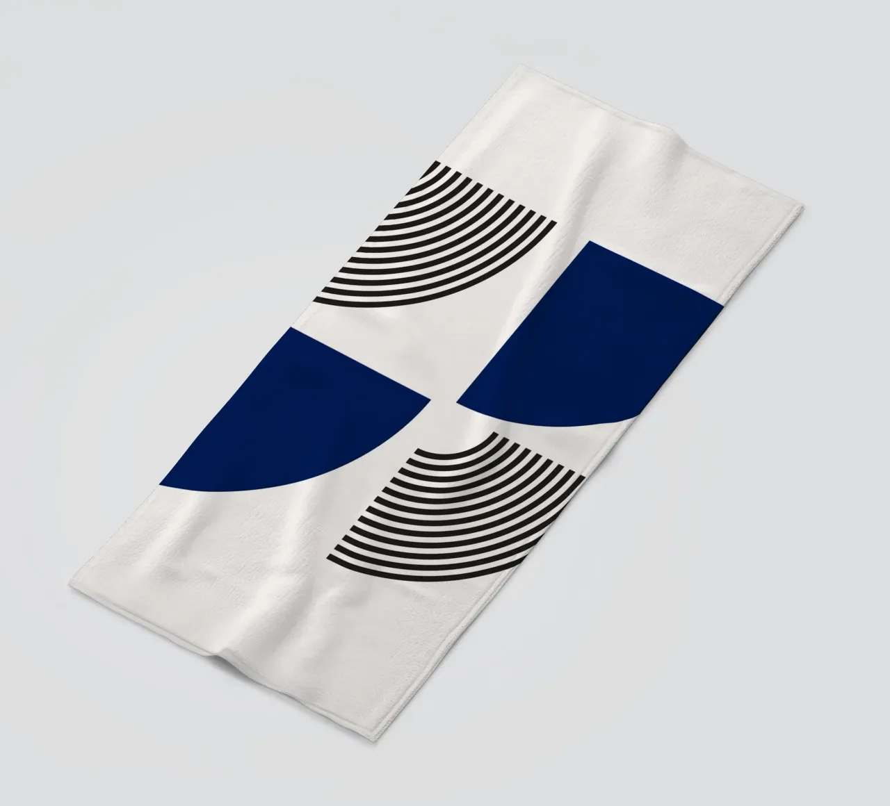 Segmenti di cerchio Bauhaus - Navy & Line Art telo mare da Studio Vibe