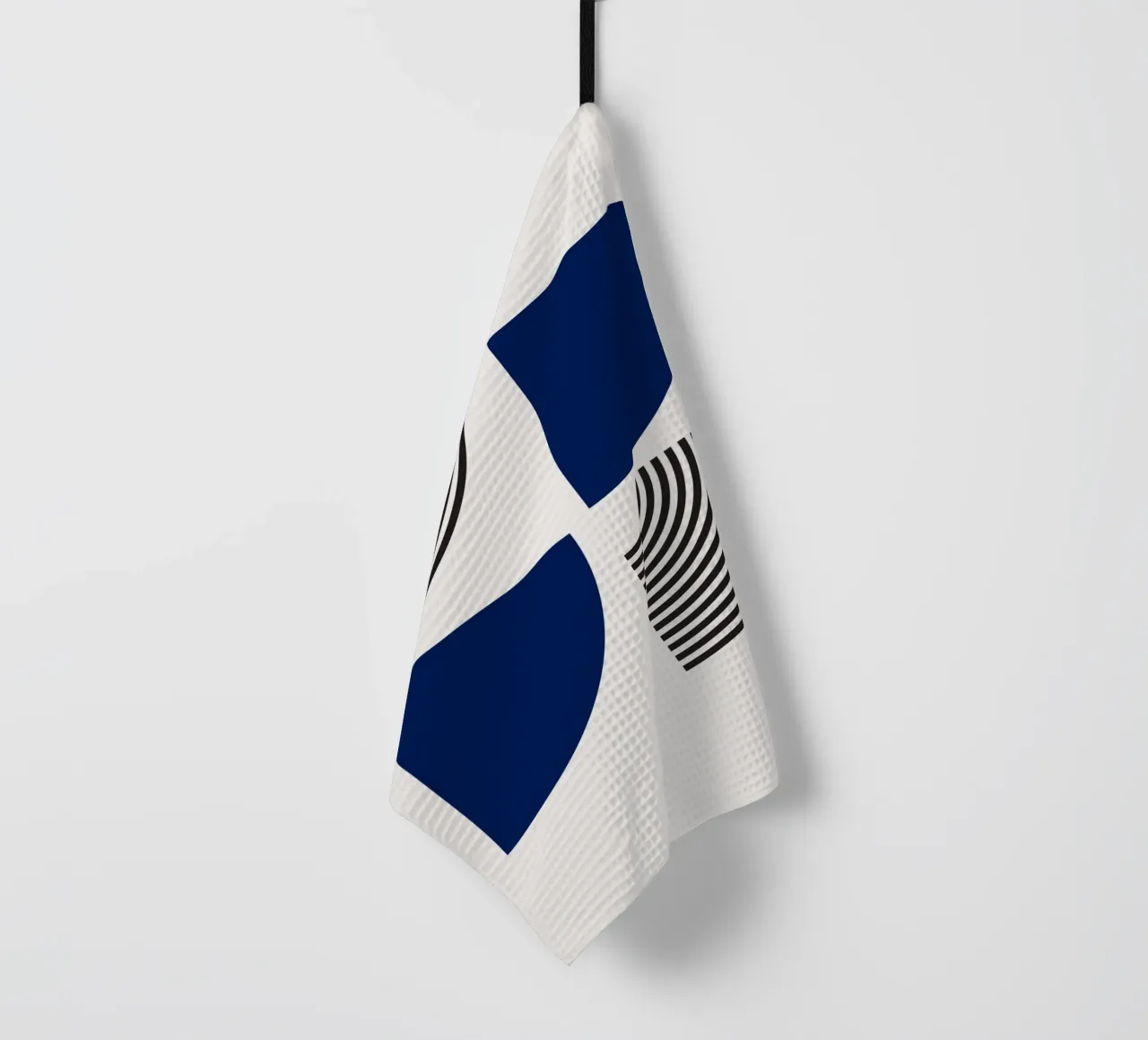 Segmenti di cerchio Bauhaus - Navy & Line Art canovaccio da cucina da Studio Vibe