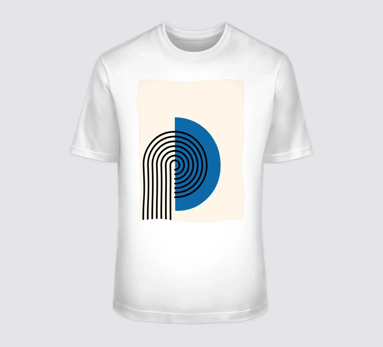 Linea Bauhaus a semicerchio - Grafica blu e nera t-shirt da Studio Vibe