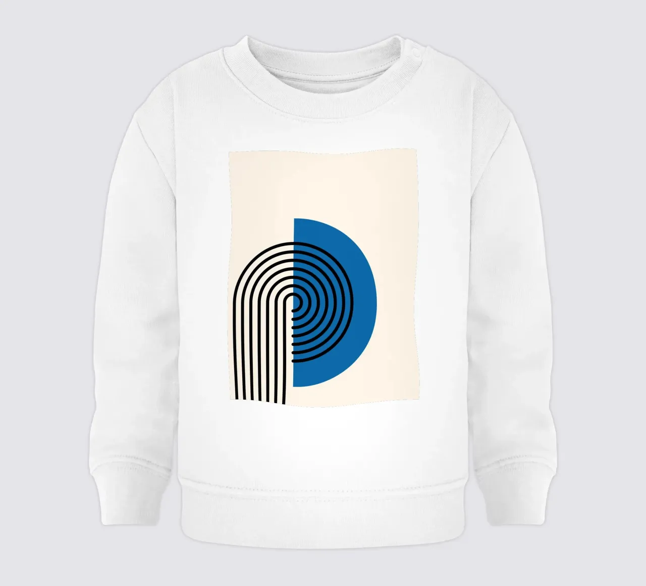 Linea Bauhaus a semicerchio - Grafica blu e nera felpa neonato da Studio Vibe