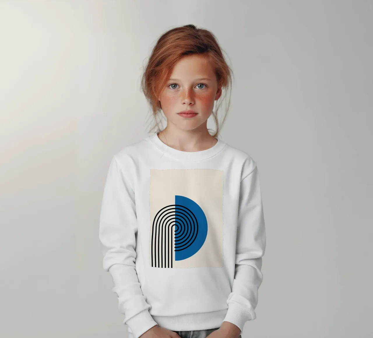Linea Bauhaus a semicerchio - Grafica blu e nera felpa bambino da Studio Vibe