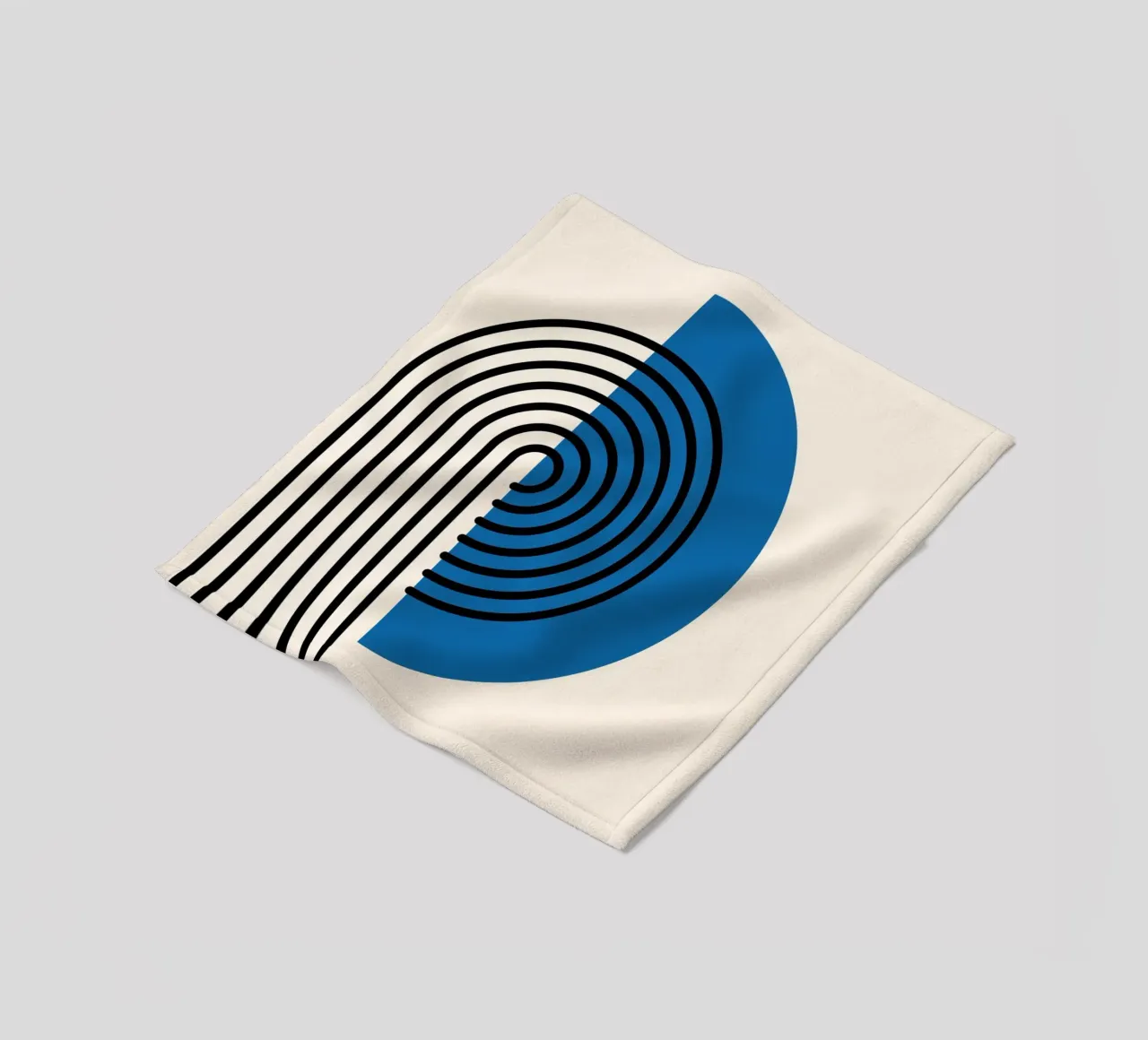 Linea Bauhaus a semicerchio - Grafica blu e nera coperta in pile da Studio Vibe