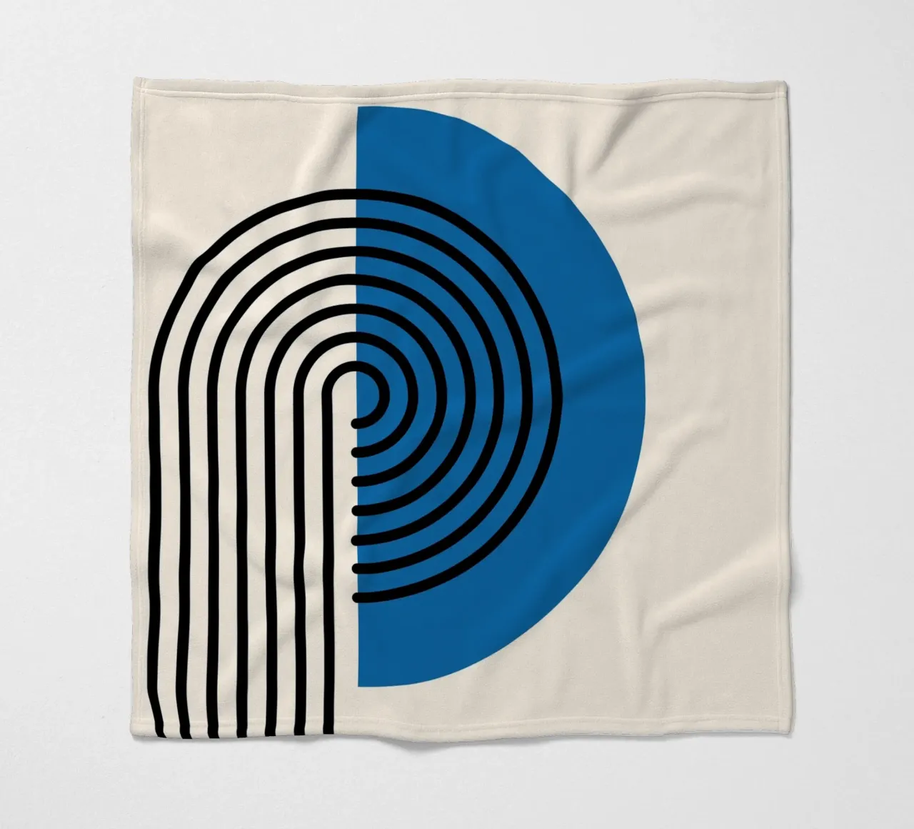 Linea Bauhaus a semicerchio - Grafica blu e nera coperta in pile da Studio Vibe