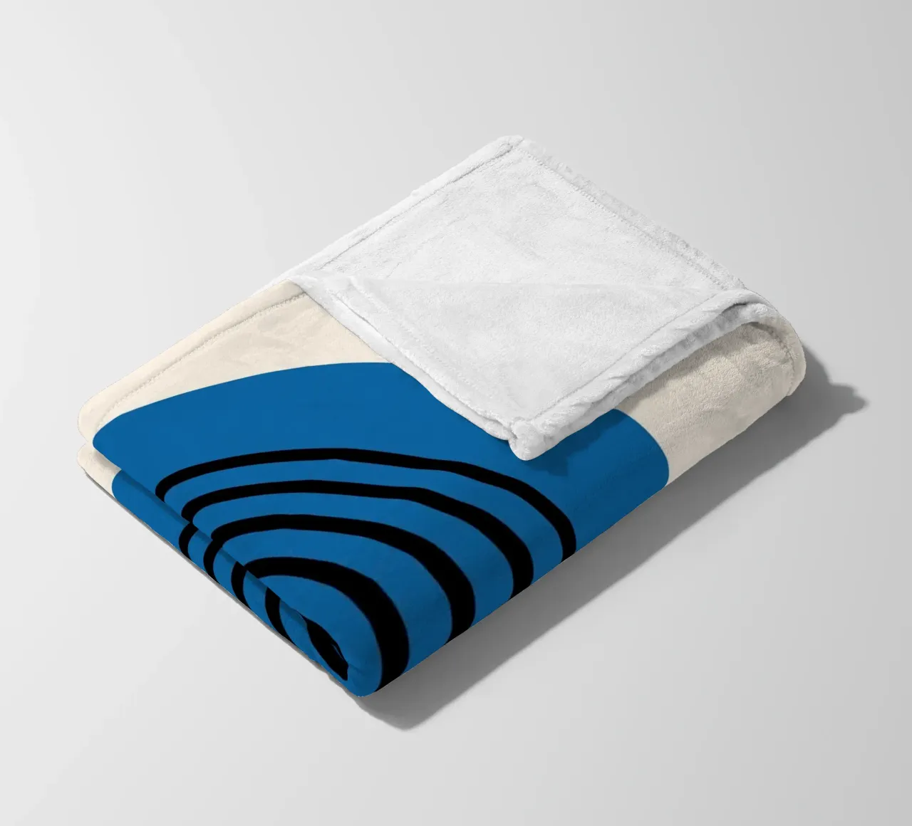 Linea Bauhaus a semicerchio - Grafica blu e nera coperta in pile da Studio Vibe