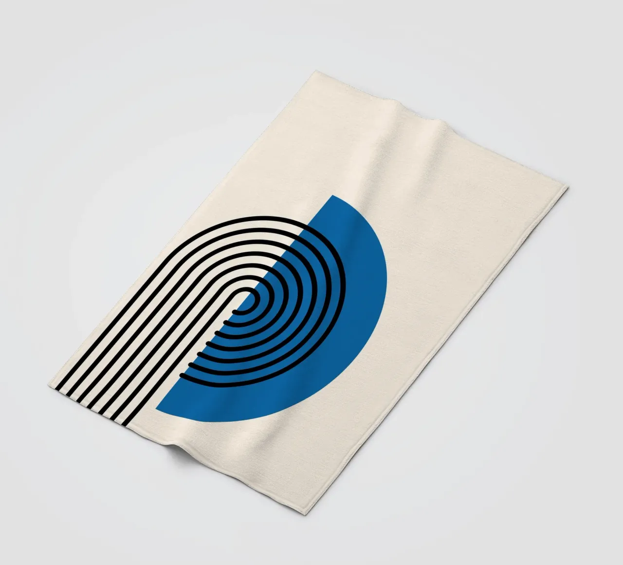 Linea Bauhaus a semicerchio - Grafica blu e nera coperta in pile da Studio Vibe
