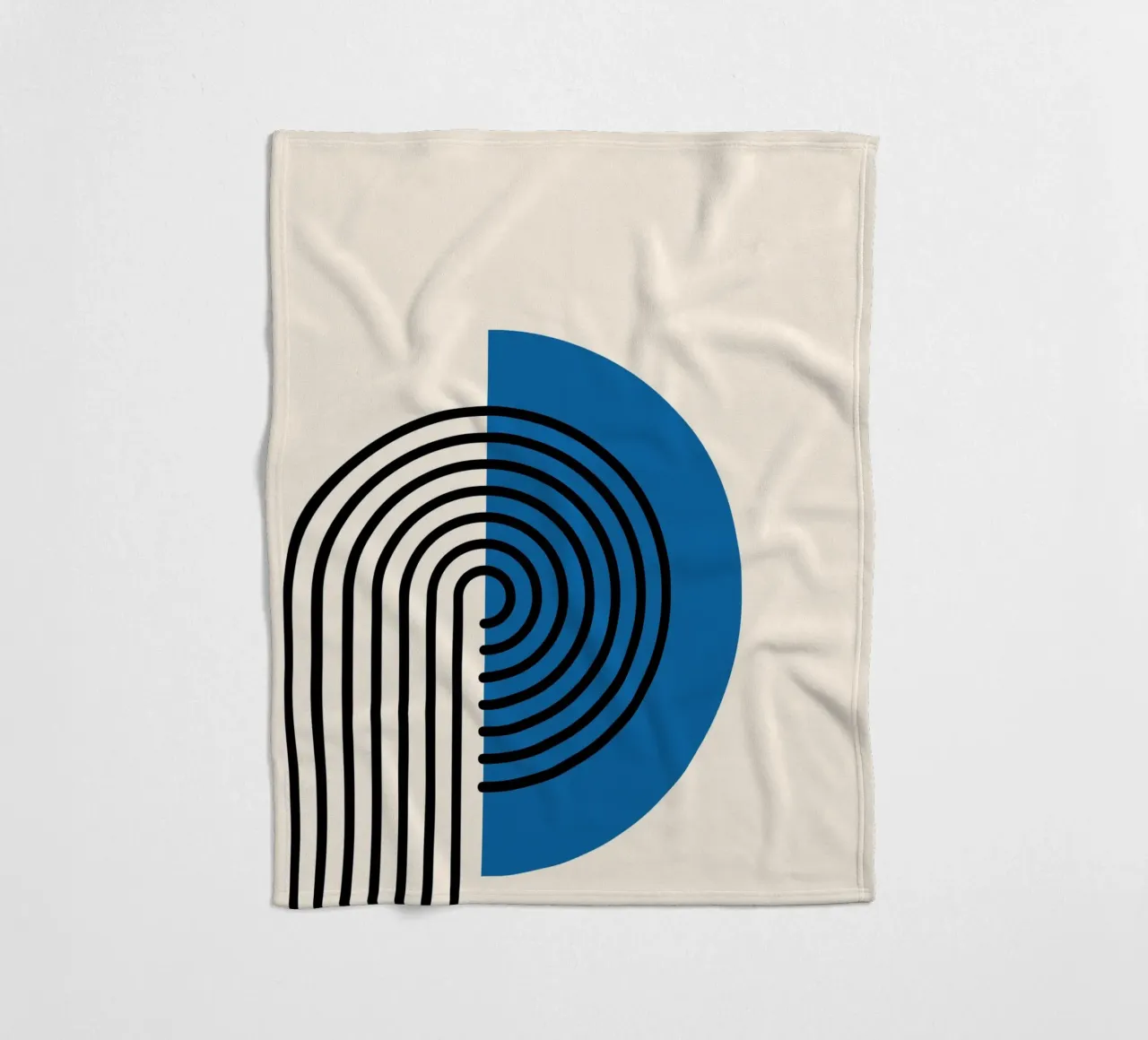 Linea Bauhaus a semicerchio - Grafica blu e nera coperta in pile da Studio Vibe
