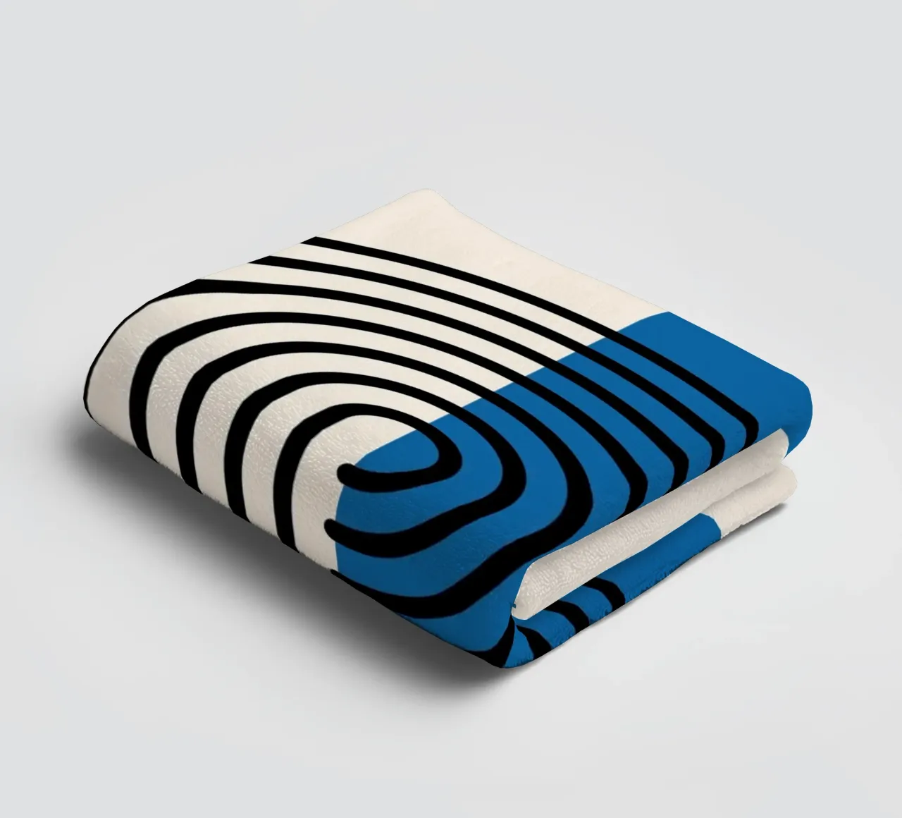 Linea Bauhaus a semicerchio - Grafica blu e nera asciugamano da bagno da Studio Vibe