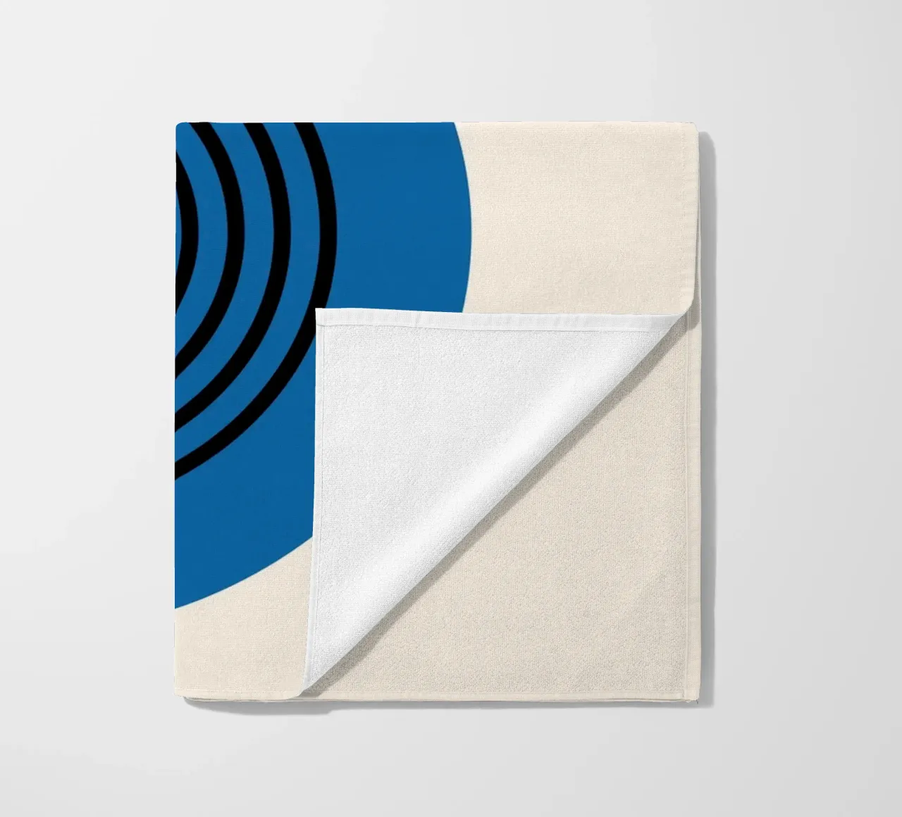 Linea Bauhaus a semicerchio - Grafica blu e nera telo mare da Studio Vibe
