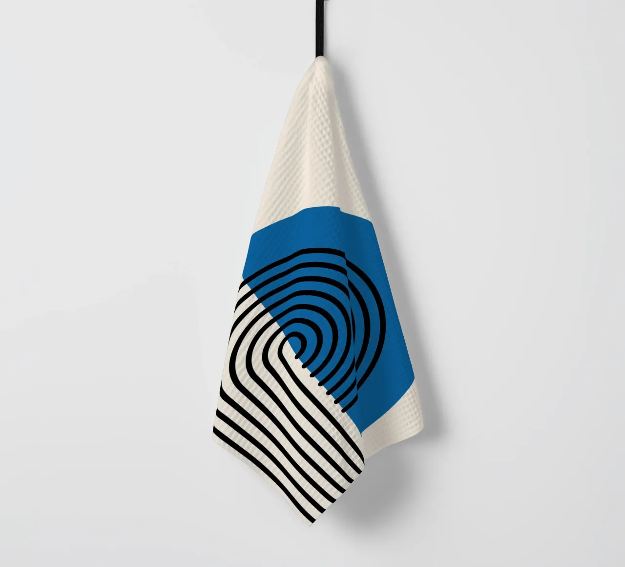 Linea Bauhaus a semicerchio - Grafica blu e nera canovaccio da cucina da Studio Vibe