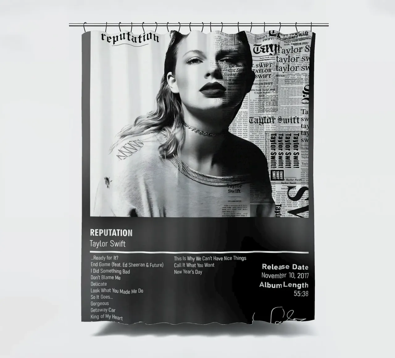Reputation by Taylor Swift tenda da doccia da DGUnder
