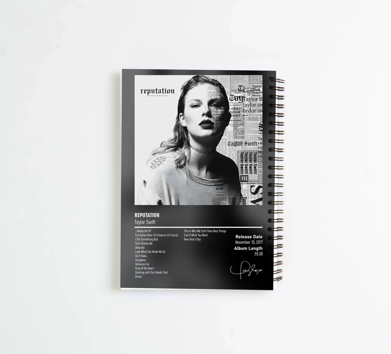 Reputation by Taylor Swift diario ad anelli da DGUnder