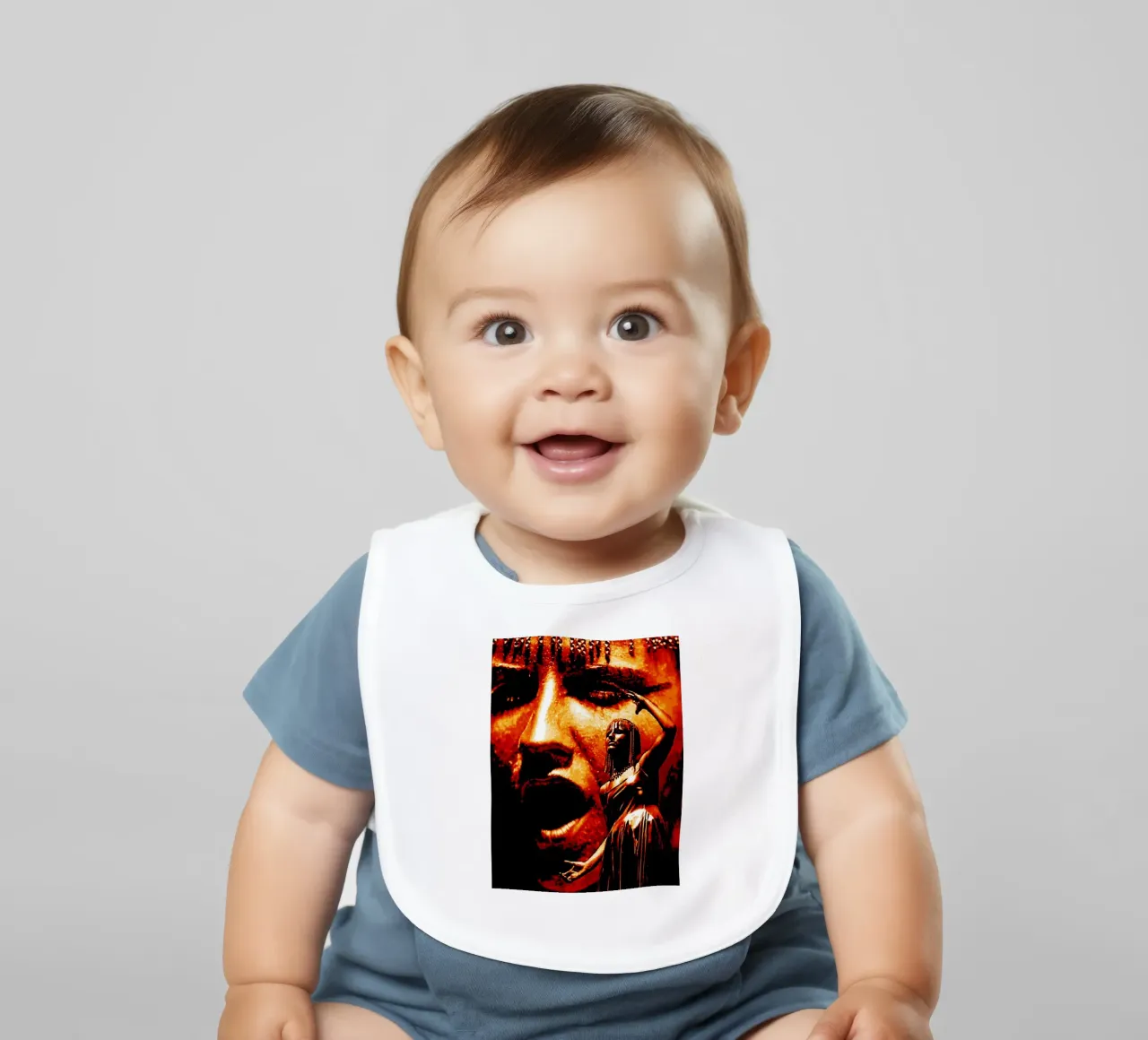 Dolores O'Riordan baby bib by music soul