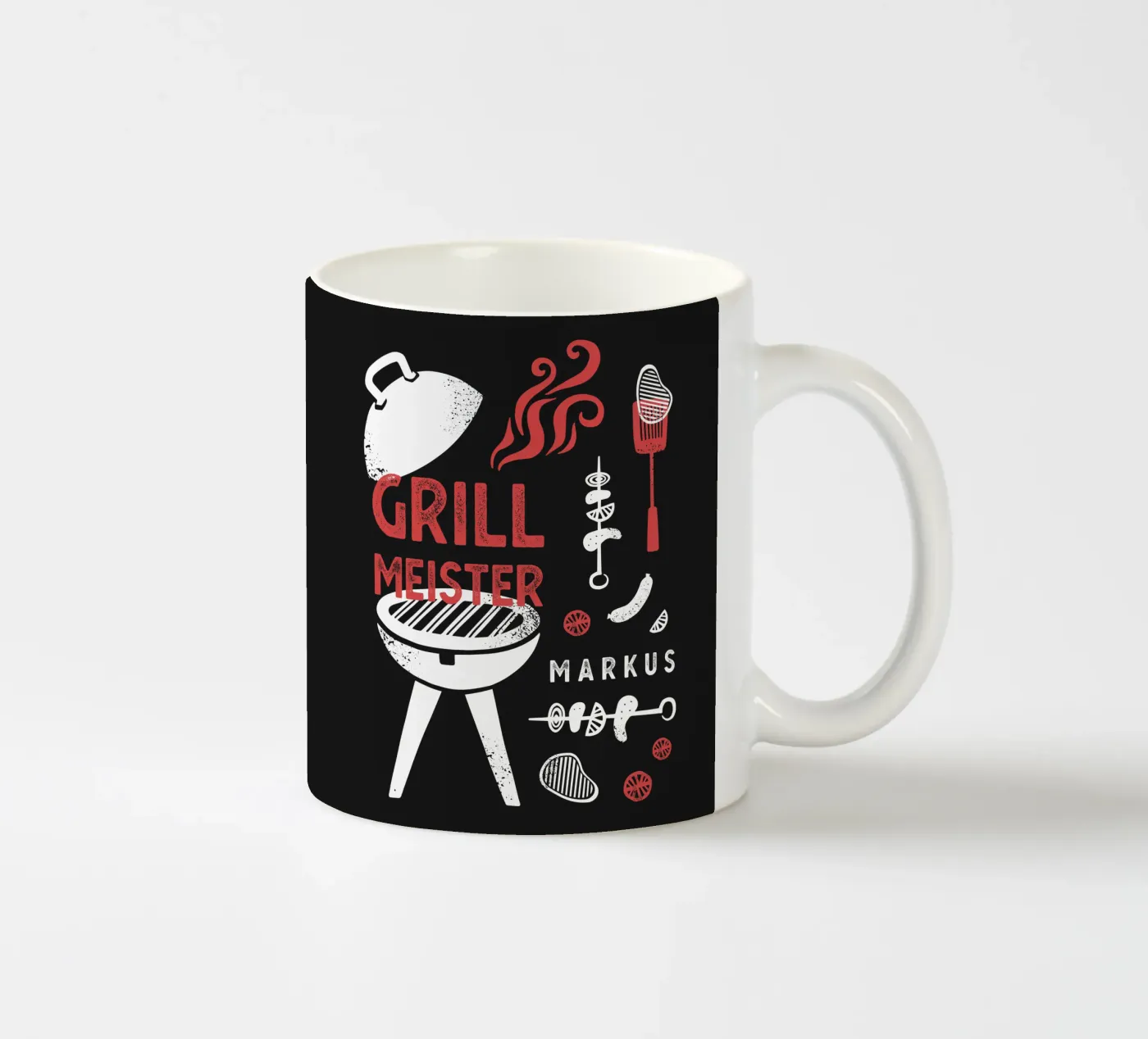BBQ ceramic mug by Kartenliebe