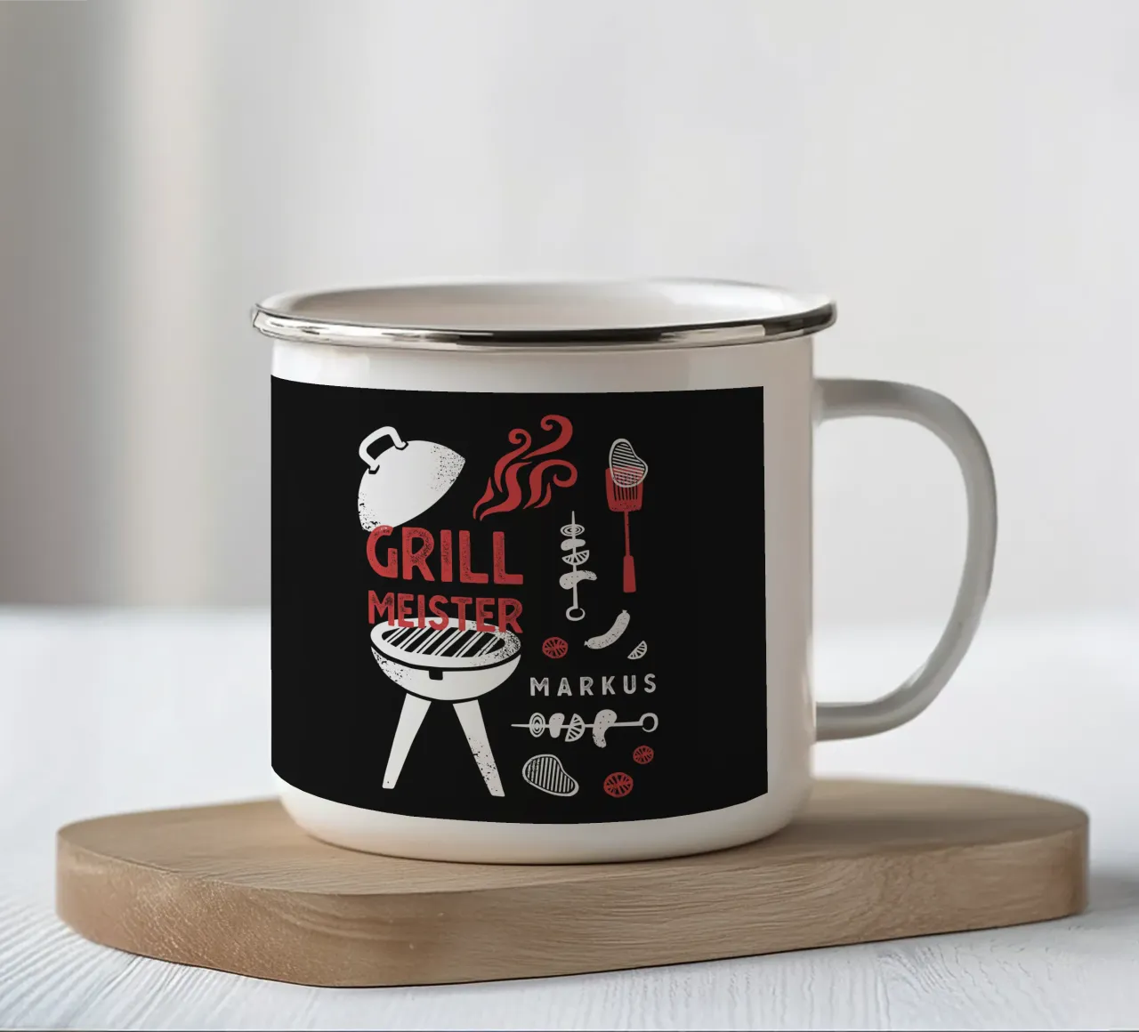 BBQ tazza in smalto da Kartenliebe