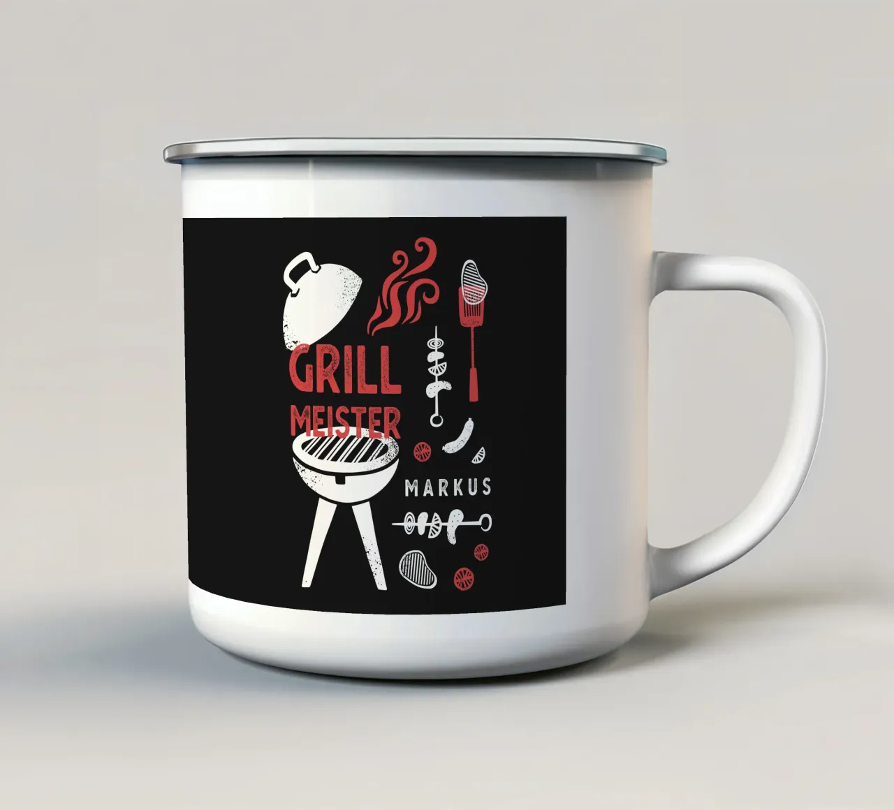 BBQ tazza in smalto da Kartenliebe