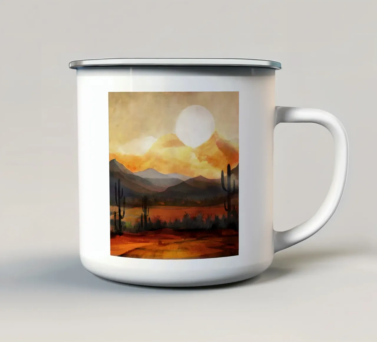 Desert in the Golden Sun Glow tazza in smalto da Nadjaa