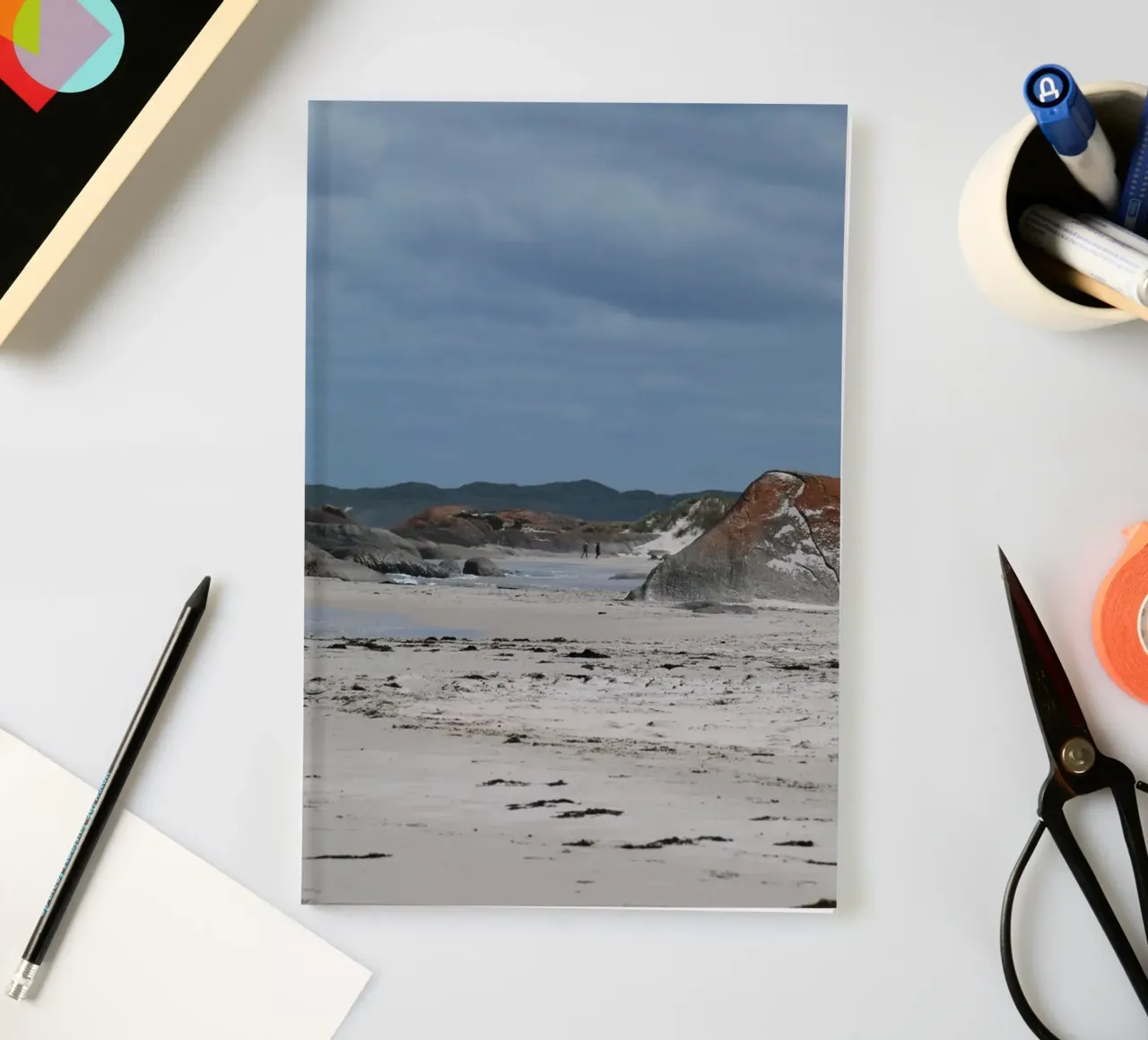 Stormy Skies gather on Remote Australian Shoreline notebook by byrieneke
