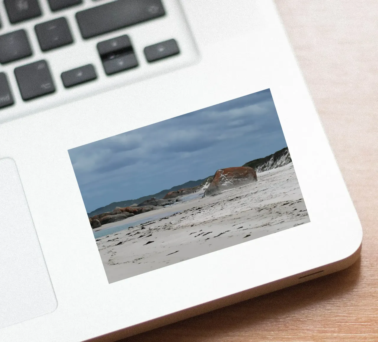 Stormy Skies gather on Remote Australian Shoreline sticker by byrieneke