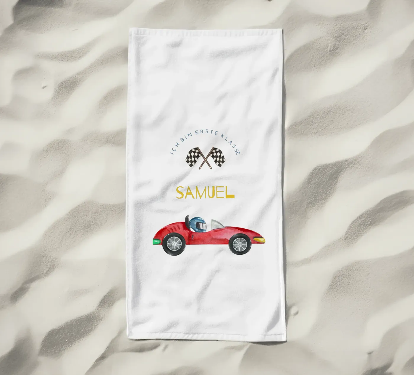Rennauto Strandtuch von Kartenliebe