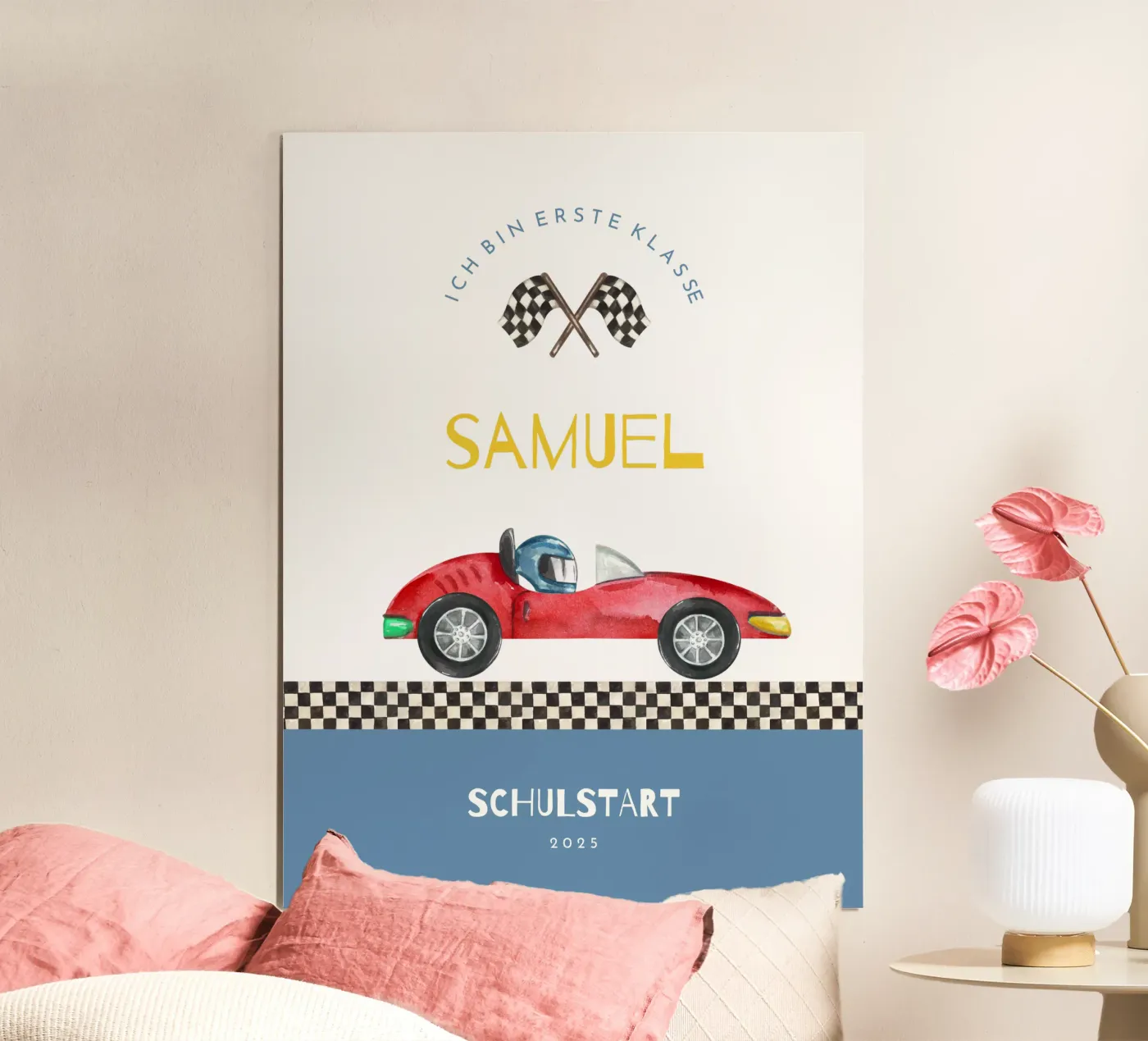 Rennauto poster by Kartenliebe