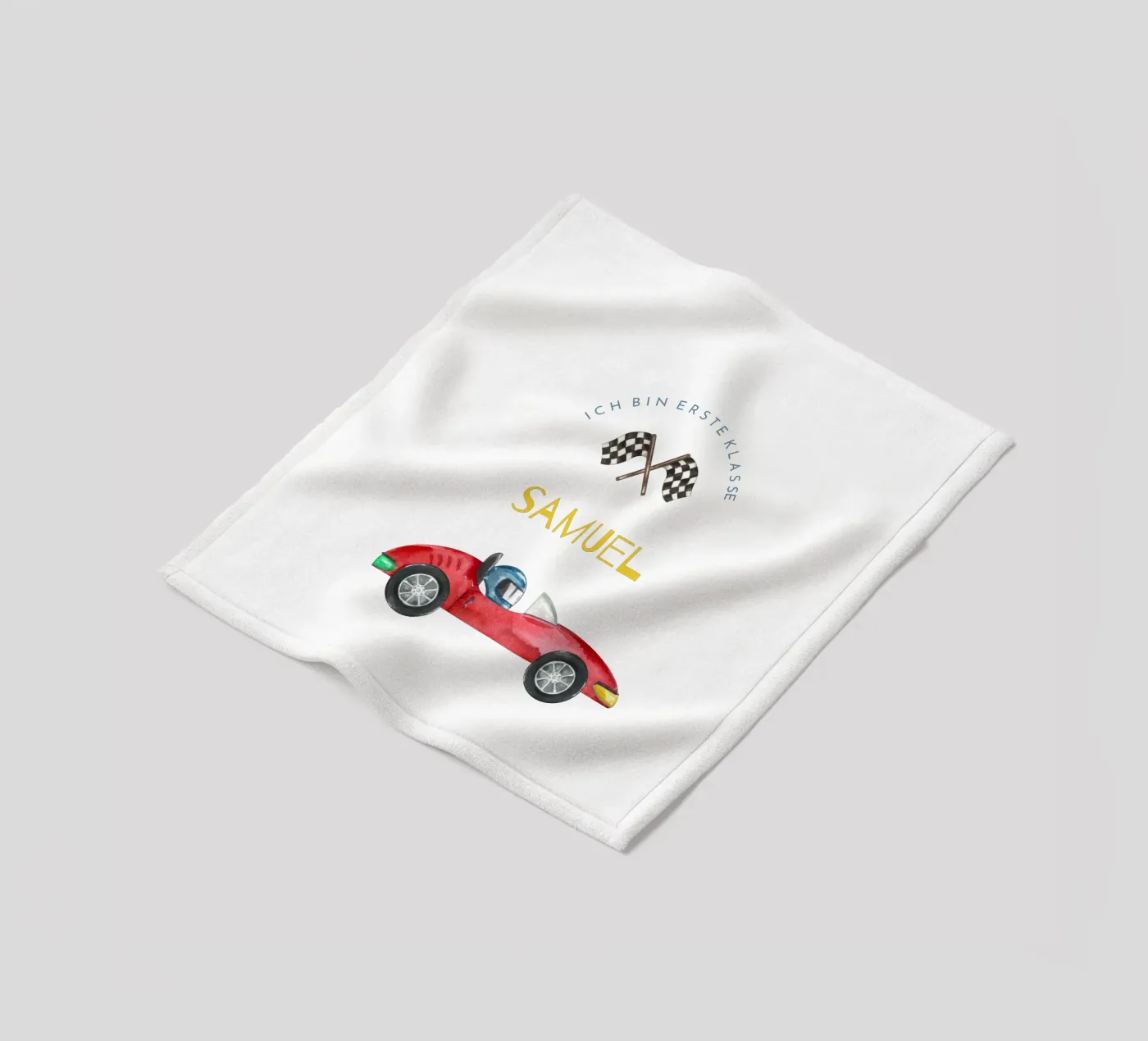 Rennauto fleecedeken van Kartenliebe