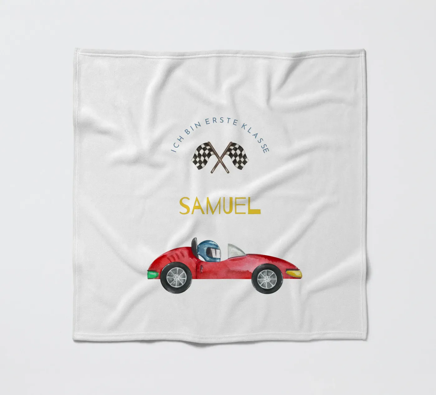 Rennauto fleecedeken van Kartenliebe