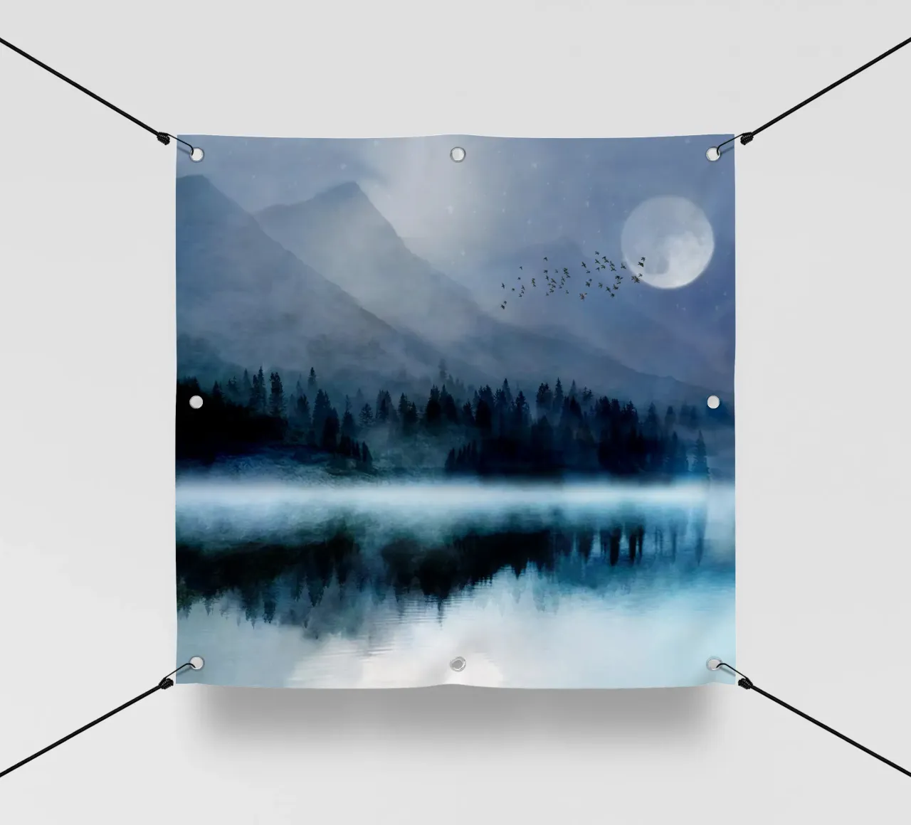 Mountainscape Under The Moonlight telo in pvc da Nadjaa