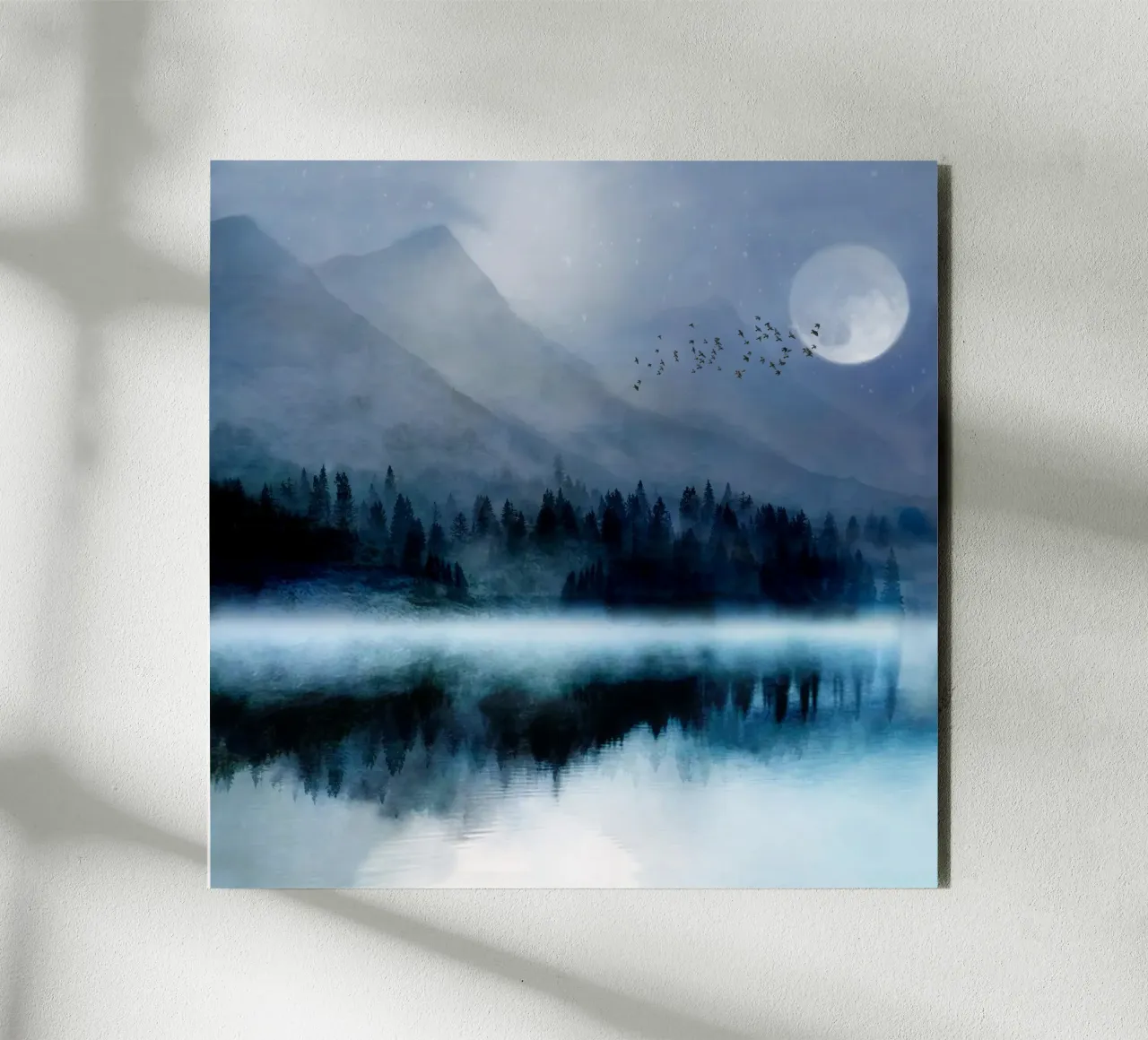 Mountainscape Under The Moonlight alluminio dibond da Nadjaa