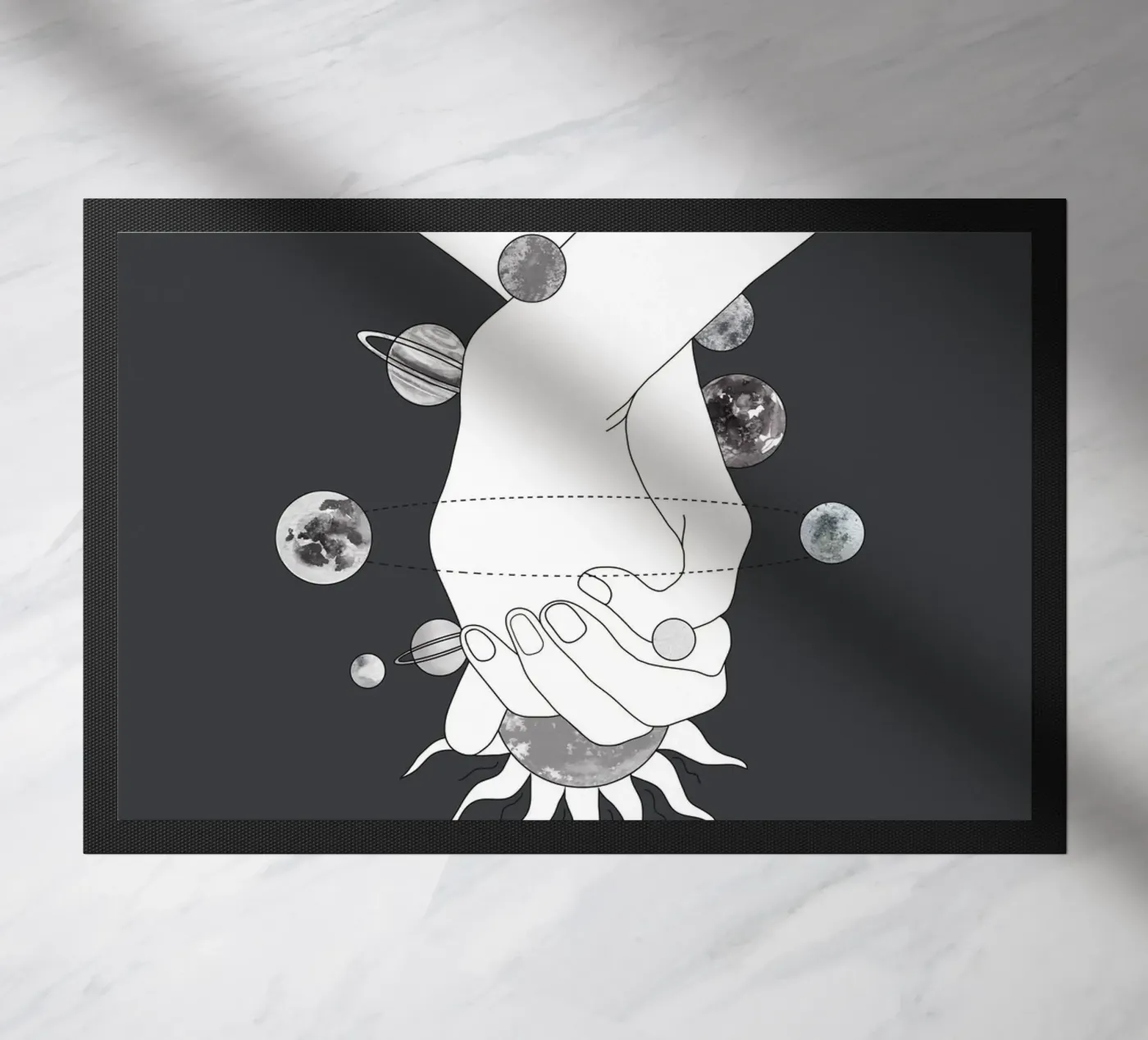 Everything Revolves Around Us II doormat by Nadjaa