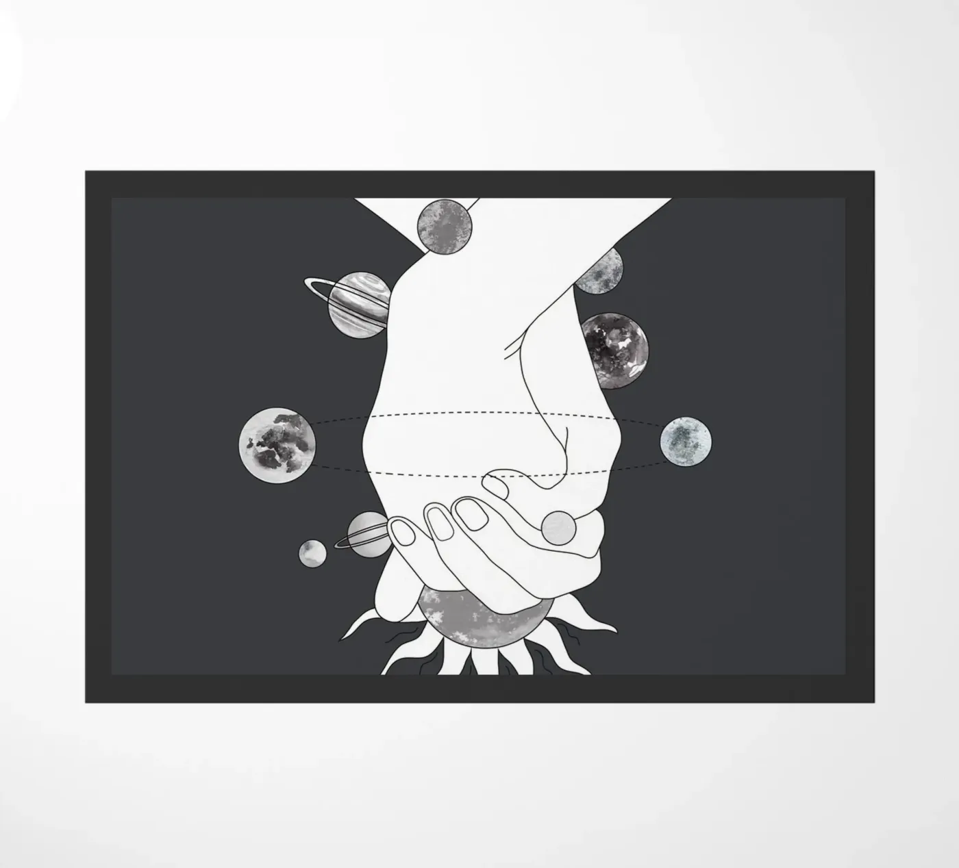 Everything Revolves Around Us II doormat by Nadjaa