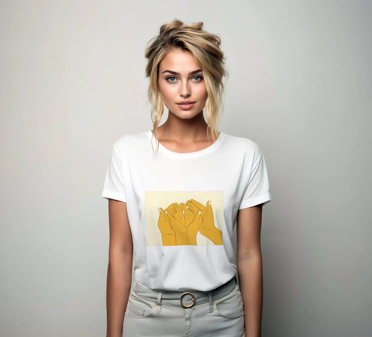 Embrace of Love I women's fitted t-shirt by Nadjaa