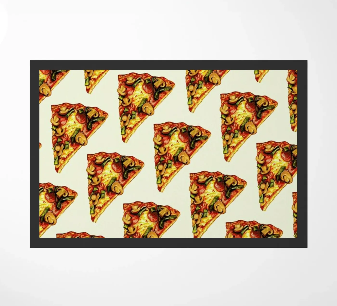 Pizza Pattern doormat by Kelly Gilleran