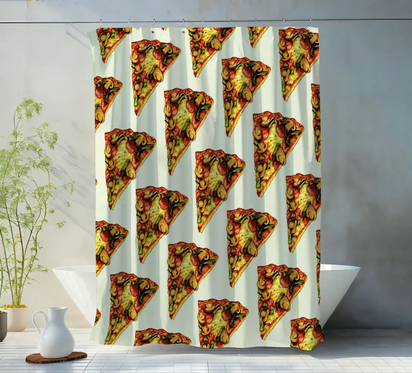 Pizza Pattern Duschvorhang von Kelly Gilleran