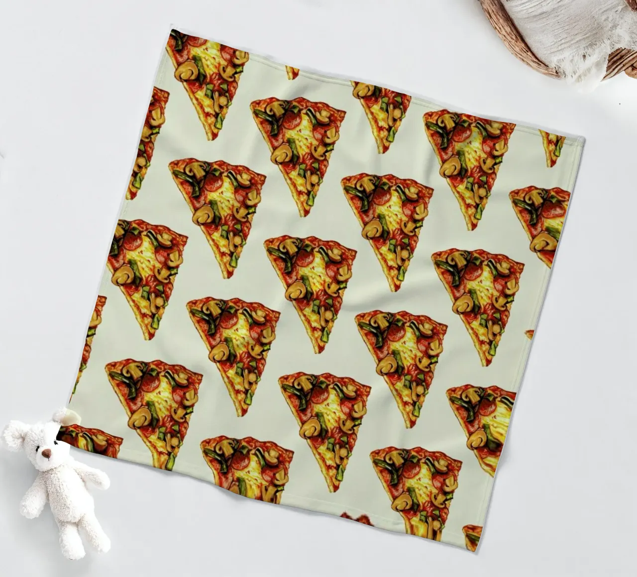 Pizza Pattern fleece blanket by Kelly Gilleran