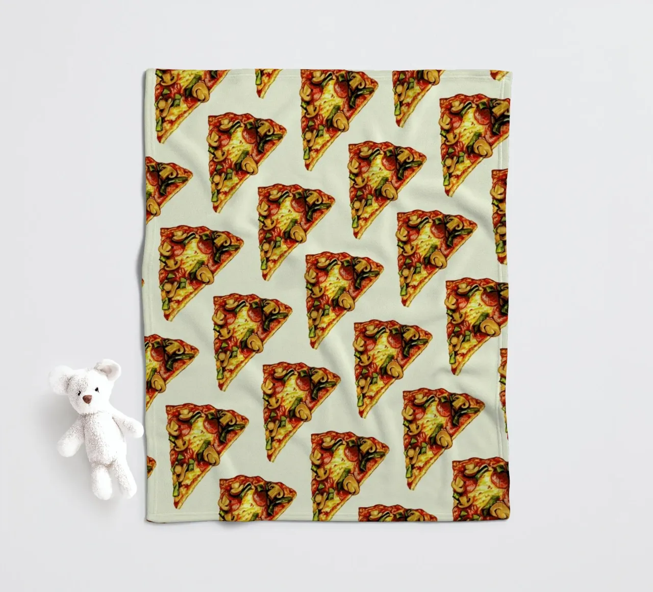 Pizza Pattern fleece blanket by Kelly Gilleran