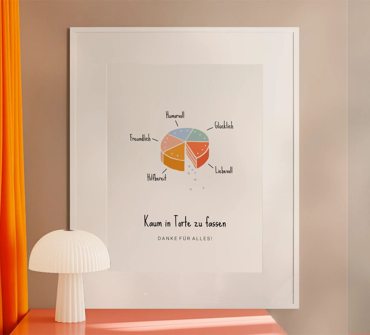 Tortendiagramm poster avec cadre en plastique de Kartenliebe