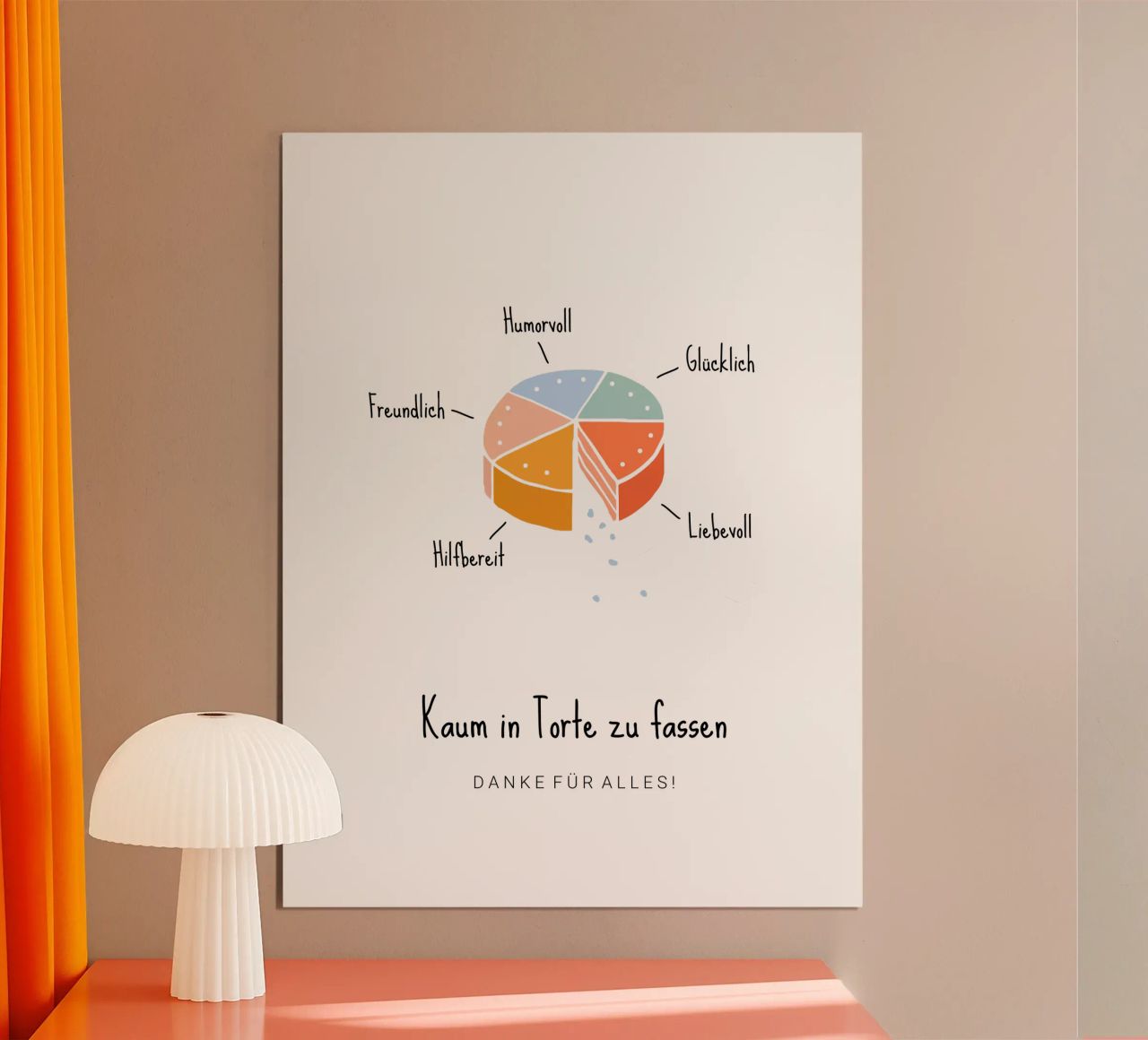 Tortendiagramm poster avec cadre en plastique de Kartenliebe
