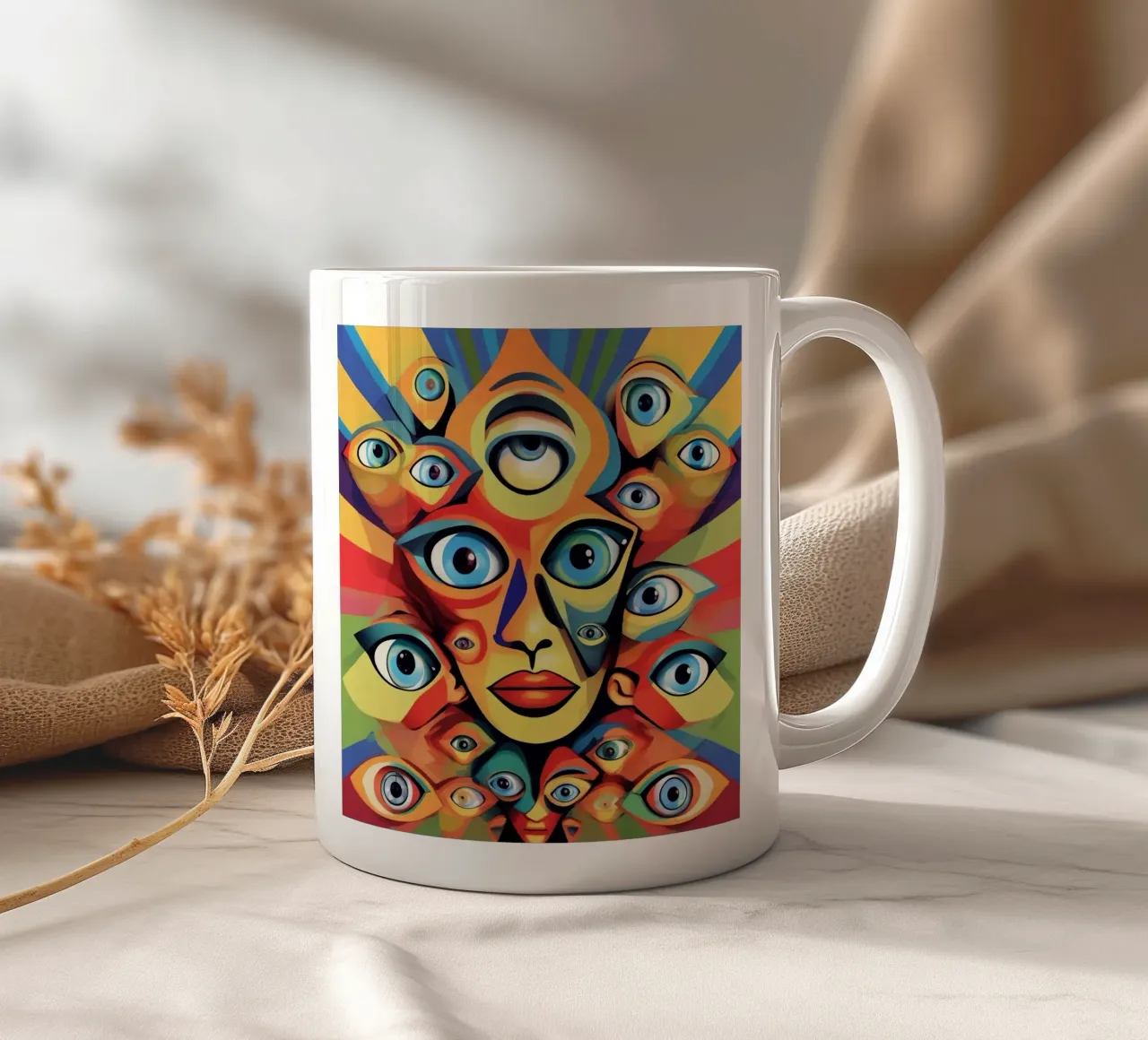 Occhi_1 tazza in ceramica da AI-Portraits by LK